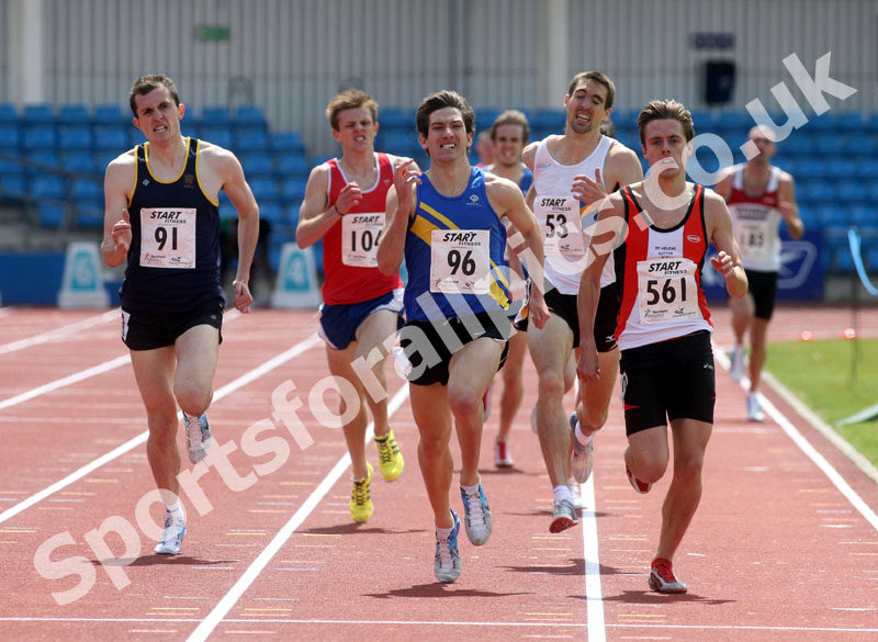 Nick Hooker (Leeds City AC) wins the senior 1500 metres, Northern Championships, Sport City, Manchester